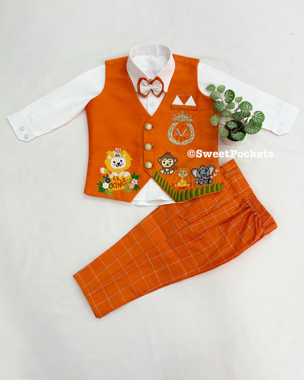 Shirt Pant Set With Waistcoat