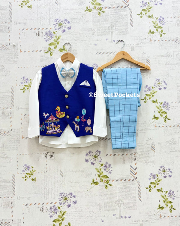 Shirt Pant Set With Waistcoat