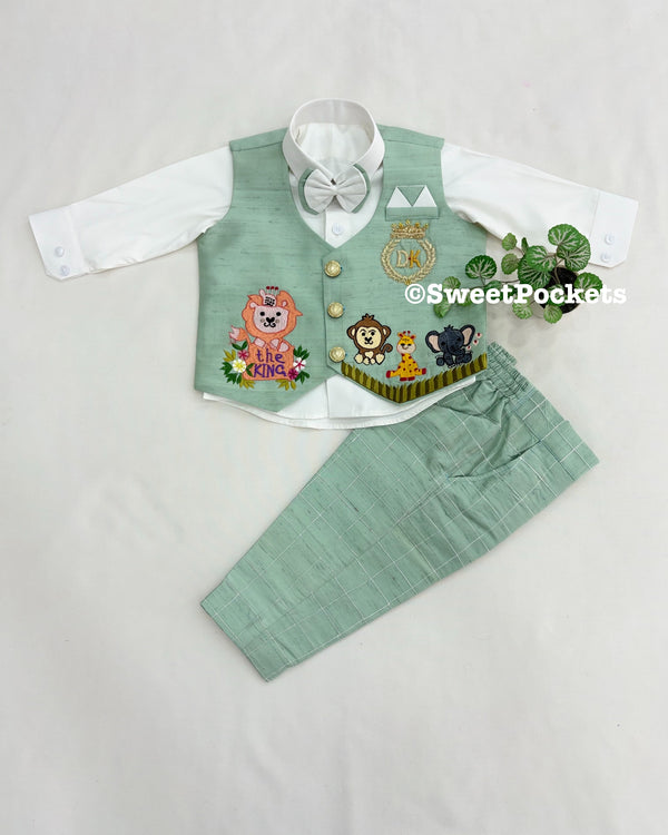 Shirt Pant Set With Waistcoat