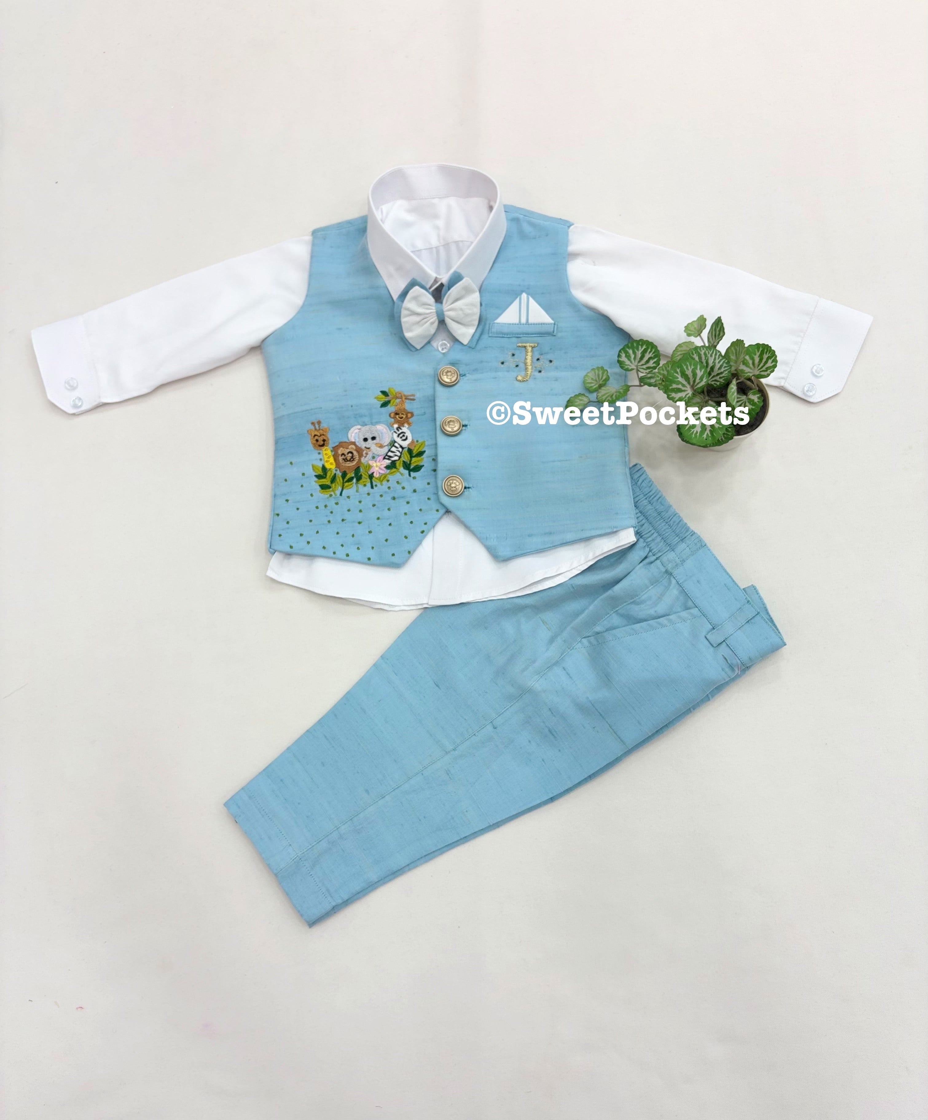 Shirt Pant Set With Waistcoat