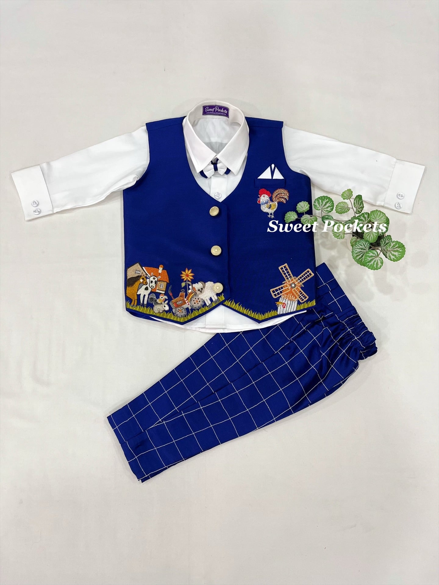 Kurta Pyjama Set With Waistcoat 1-2 years