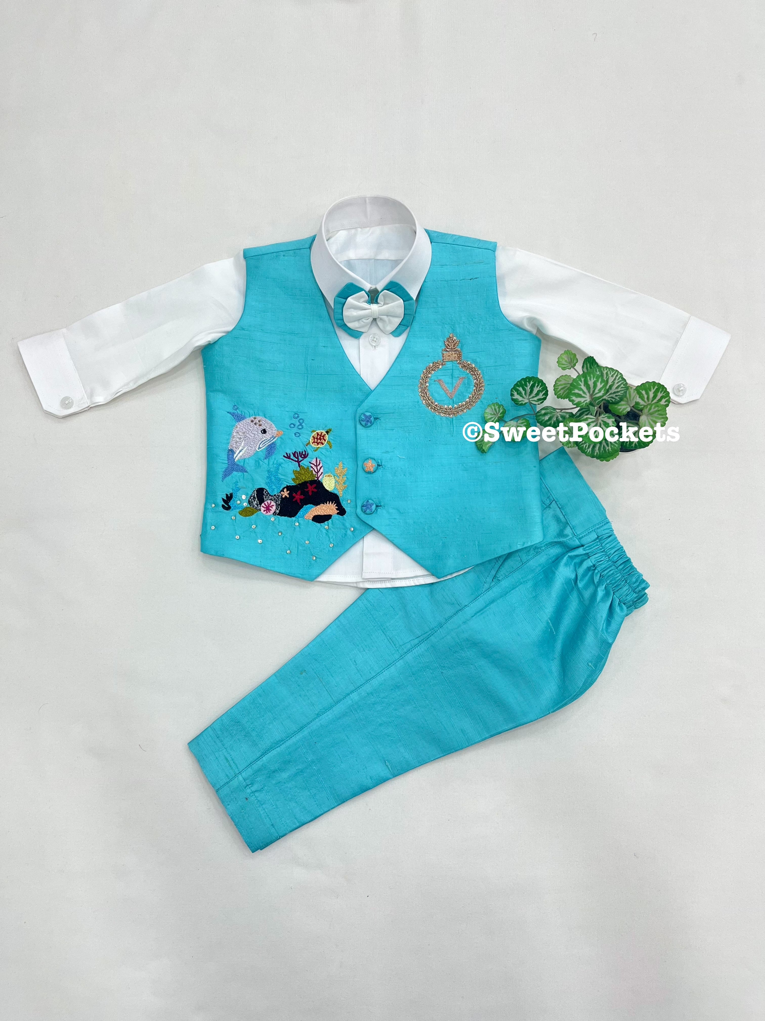 Shirt Pant Set With Waistcoat