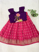 Purple and Pink Chanderi Silk Crop top