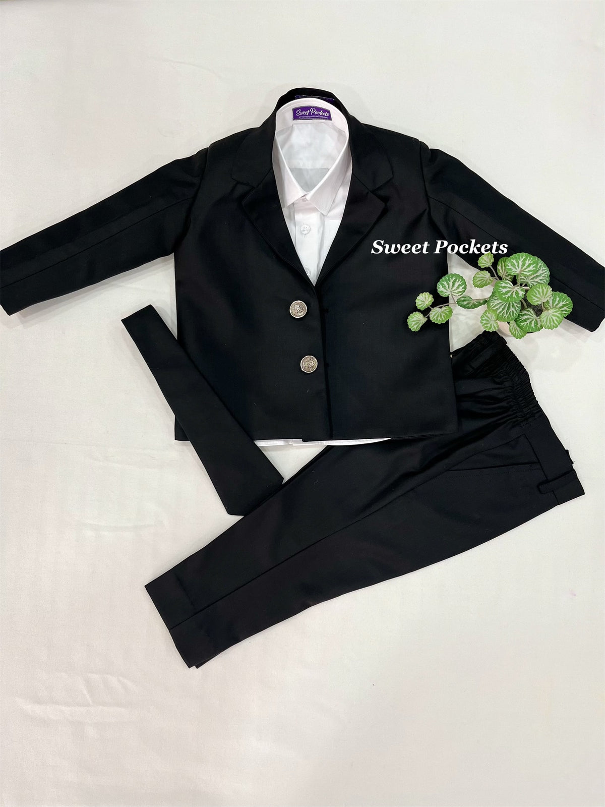 Shirt Pant Set With Blazer