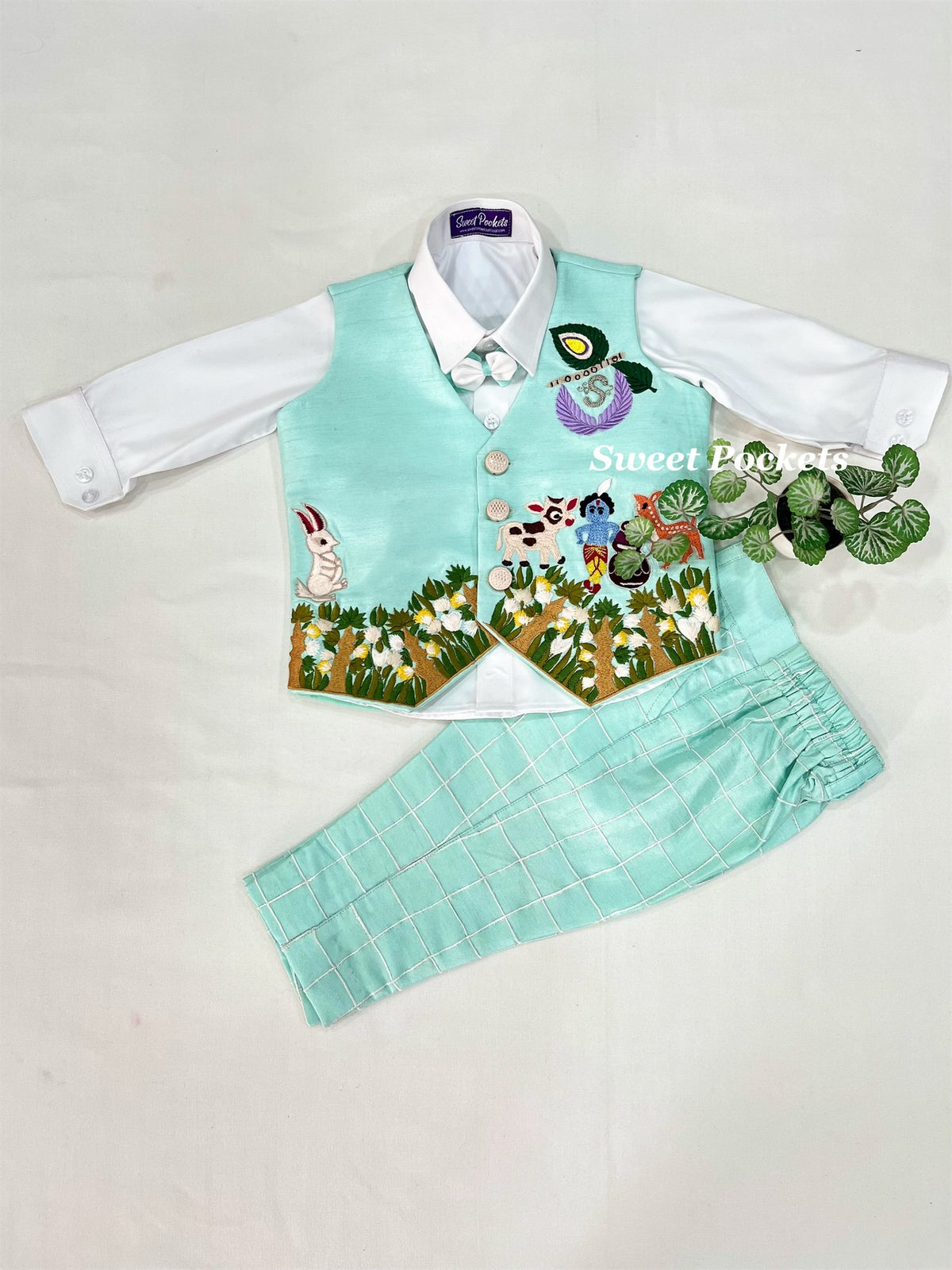 Kurta Pyjama Set With Waistcoat 0-1 years