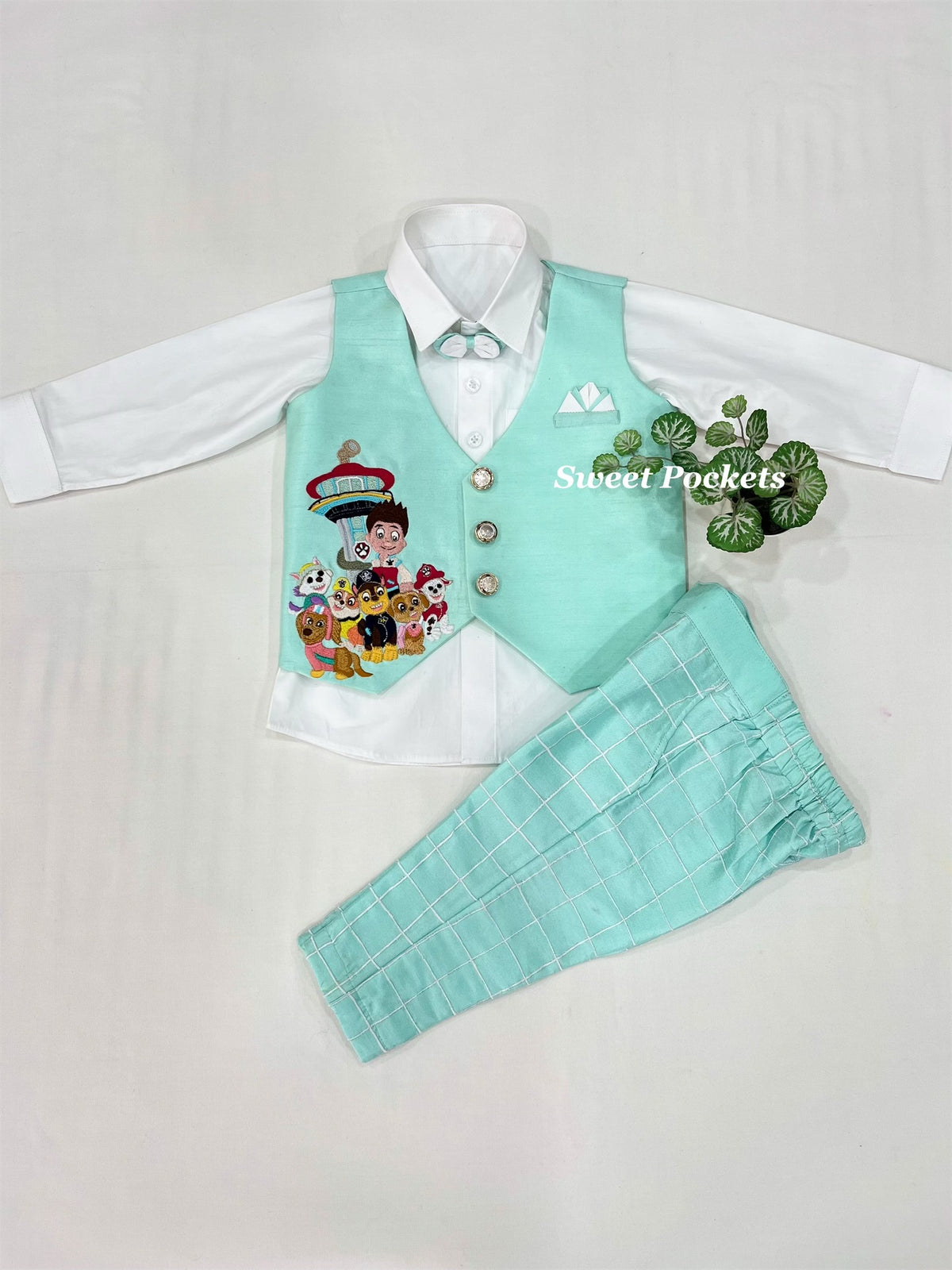 Shirt Pant Set With Waistcoat