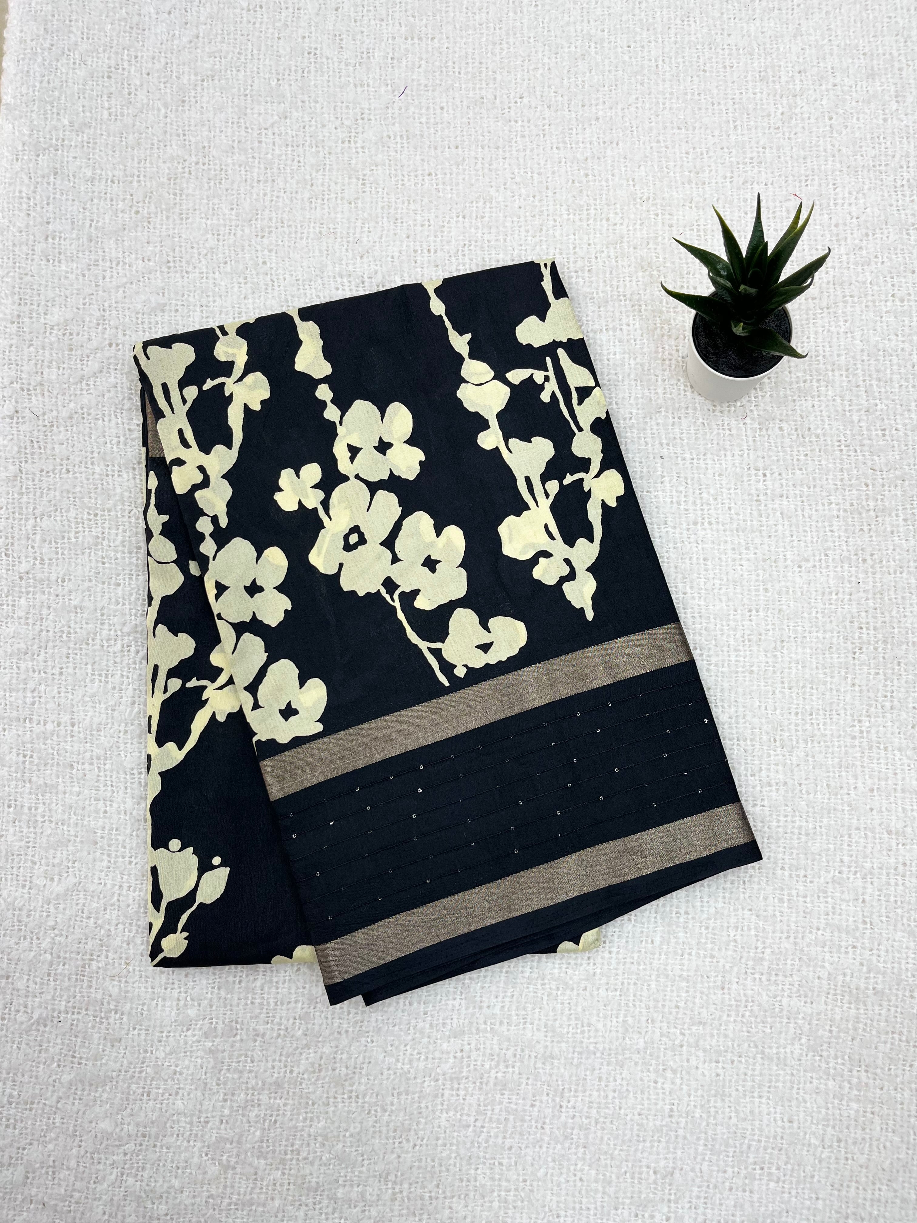 Chanderi Silk with Sequins border